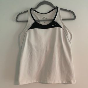 Nike Golf or Tennis womens tank top with built in bra white and black size large